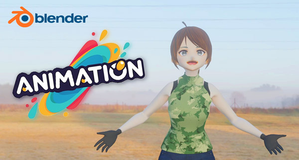 blender動かすアニメーション講座のサンプルです